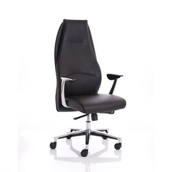 Manutan Ossian Executive High Back Leather Office Chair Black, Quantity:
