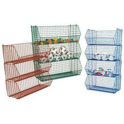 Manutan Red Wire Storage Basket HxWxD 480x1220x680mm, Quantity: Each