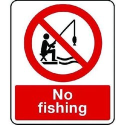 Manutan Self Adhesive Vinyl No Fishing Sign HxW 300x250mm, Quantity: Each