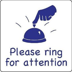 Manutan Blue Rigid Plastic Please Ring For Att. Sign. 300x300mm, Quantity: