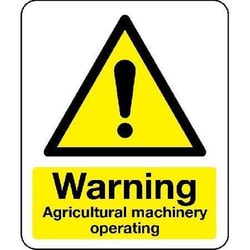 Manutan Self Adhesive Vinyl Warning Agricultural, Quantity: Each