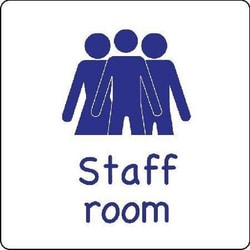 Manutan Blue Aluminium Staff Room Sign HxW 150x150mm, Quantity: Each