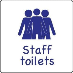 Manutan Blue Aluminium Staff Toilets Sign. HxW 300x300mm, Quantity: Each