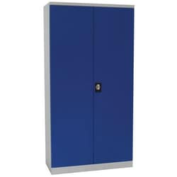 Manutan 3 Shelves/3 Drawer Grey/Blue Cupboard 1950x1000x450mm, Quantity: