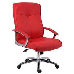 Manutan Redlake Leather Office Chair Red, Quantity: Each