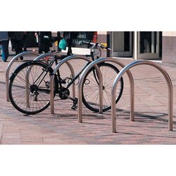 Manutan Stainless Steel Cycle Stand Hoop with Baseplate, Quantity: Each