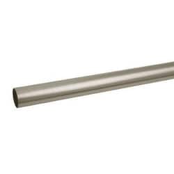 Manutan 25mm Round Steel Tube 1219mm Length Brushed Nickel, Quantity: Each
