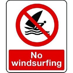 Manutan Aluminium No Windsurfing Sign HxW 300x250mm, Quantity: Each