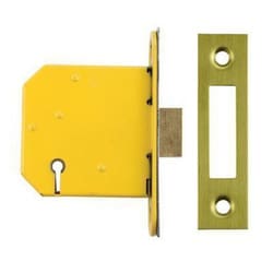 Manutan Altro 3 Lever Deadlock 65mm Case 44mm Backset PVDBrass, Quantity: