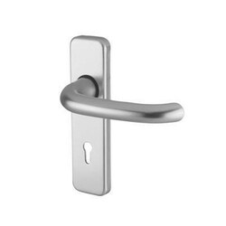 Manutan Strasbourg Door Handle Keyhole Lock Set Satin Aluminium, Quantity: