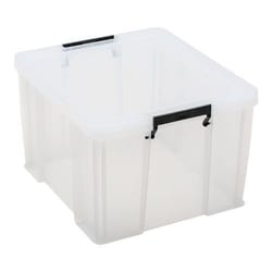 Manutan Manutan 48L Box Clear with Grey Handles 320h x 440w x 490d, Quantity: