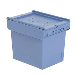 Manutan 74ltr Distribution Container hinged lid 440hx400wx610mmd Blu, Quantity: