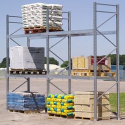 Manutan X2 Galvanized Pallet Racking Pair of 1350 Beams +Clips, Quantity: