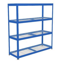 Manutan Rapid 1 1980hx1830wx610mmd Blue 4 Wire Deck Shelves, Quantity: