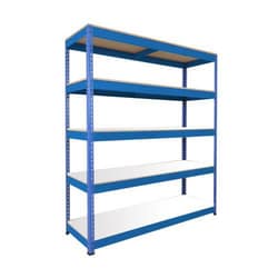 Manutan Rapid 1 2440hx1525wx455mmd Blue 5 Melamine Shelves, Quantity: Each