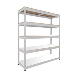 Manutan Rapid 1 2440hx1830wx610mmd Grey 5 Melamine Shelves, Quantity: Each
