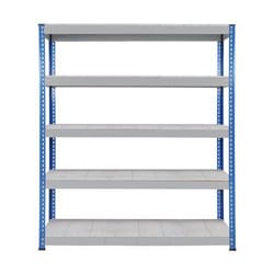 Manutan Rapid 1 HD 2440hx1525wx455d BlueGrey 5 GalvanizedShelves, Quantity: