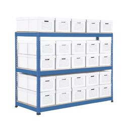 Manutan Rapid 1 All Blue Archive Storage Unit 50 White Boxes, Quantity:
