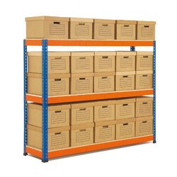 Manutan Rapid 1 Blue & Orange Archive Storage Unit 50 boxes, Quantity: