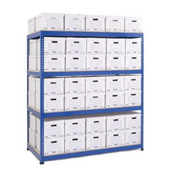 Manutan Rapid 1 All Blue Archive Storage Unit 70 White Boxes, Quantity: