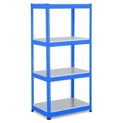 Manutan Rapid 1 1980hx915wx455mmd Blue 4 Galvanized Shelves, Quantity: