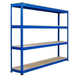 Manutan Rapid 1 2440hx2440wx380mmd Blue 4 Chipboard Shelves, Quantity: