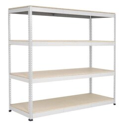 Manutan Rapid 1 2440hx2134wx1220mmd Grey 4 Chipboard Shelves, Quantity:
