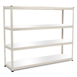 Manutan Rapid 1 HD 2440hx2440wx380d LightGrey 4 Melamine Shelves, Quantity:
