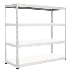 Manutan Rapid 1 HD 2440hx2440wx760d LightGrey 4 Melamine Shelves, Quantity: