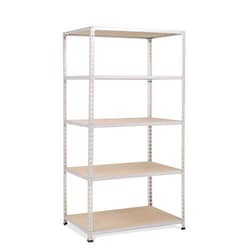 Manutan Rapid 2 1600hx915wx455mmd Light Grey c/w 5 Chipboard Shel, Quantity: