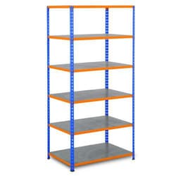 Manutan Rapid 2 2440hx1220wx610mmd Blue/Orange 6 Galvanized Steel S, Quantity: