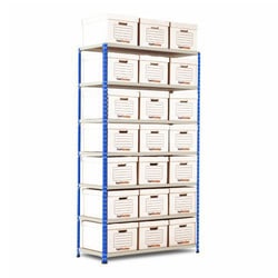 Manutan R2 Light Grey Document Storage Unit 21 box White boxes, Quantity:
