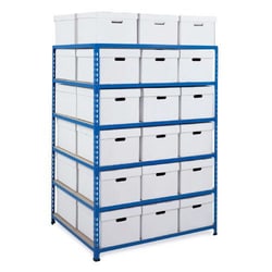 Manutan R2 Light Grey Document Storage Unit 36 box White boxes, Quantity: