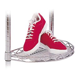 Manutan Chrome Half Round Shelf 18x 6d (455 x 152mm)+clips *, Quantity: