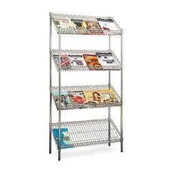 Manutan X2 Chrome Magazine Shelves 4h x 3'w x 14d 200kg cap, Quantity: