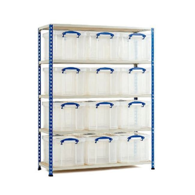 Manutan Really Useful Blue Bay 1600mmhx1220wx455d 12 Yellow boxes ...