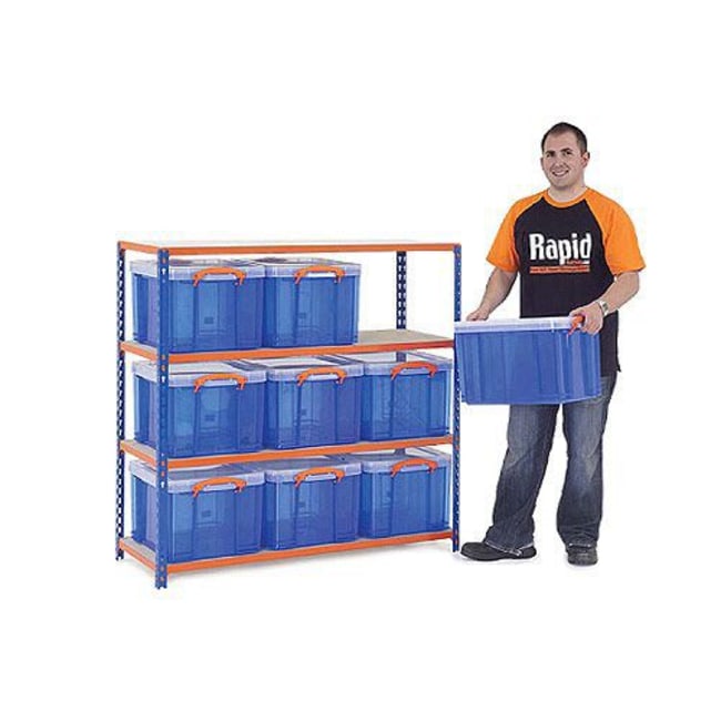 Manutan Really Useful Blue 1220hx1220wx455d 9x35Ltr Blue/Orange Box ...