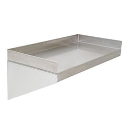 Manutan Stainless Steel Solid Shelf 250mmh x 600mmw x 300mmd, Quantity: