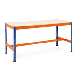 Manutan T-Bar Workbench 915mmh x 1220mmw x 760mmd Chip-Blue/Orange, Quantity: