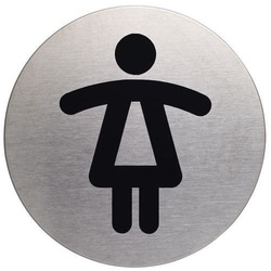 Manutan Pictogram design, material: stainless steel, Message: toilet women,