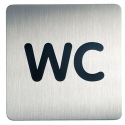 Manutan Pictogram design square, material: stainless steel, Message: Toilets,