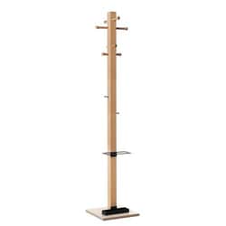 Manutan easyCloth solid wood coat rack - Model B, black, Quantity: Each