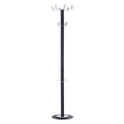 Manutan easyCloth Steel Range coat stand, Model D, black, Quantity: Each