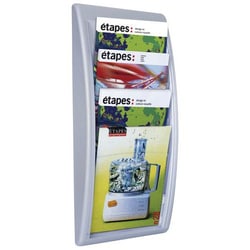 Manutan Brochure stand, wall A4 Silver, 4 compartments, Quantity: Each