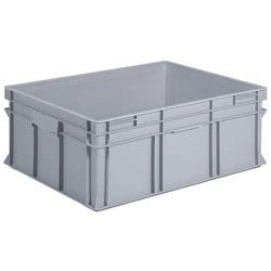 Manutan Plastic box EU base 128 l gray 800 x 600 mm, Quantity: Varje