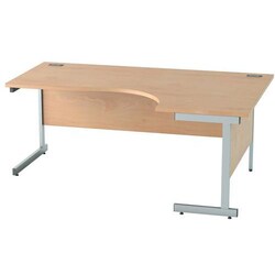 Manutan Satellite Crescent Cantilever Desk Right 1400 Beech, Quantity: