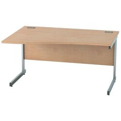 Manutan Satellite Wave Cantilever Desk Left 1600 Beech, Quantity: Each