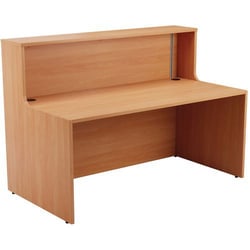 Manutan Reception Desk 1600mm Beech Side Beech Top, Quantity: Each
