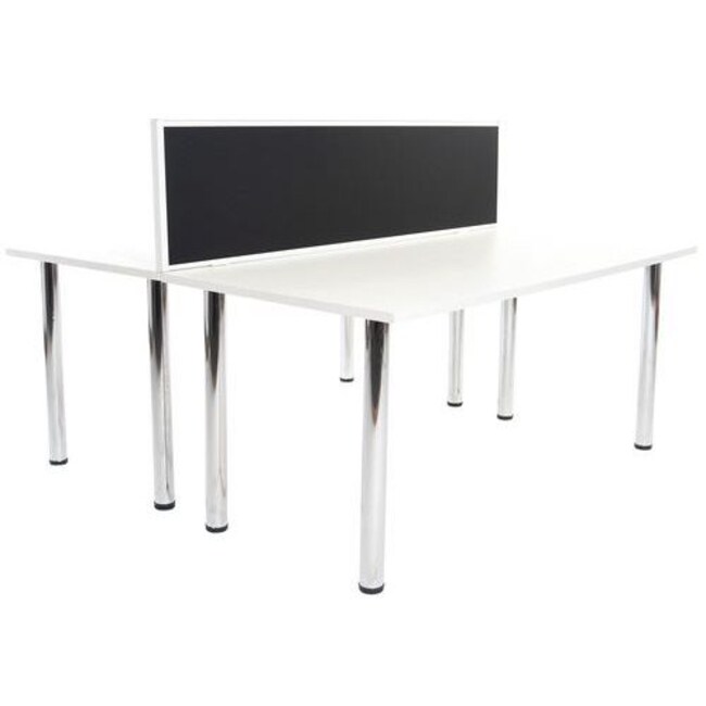 Manutan Screen Manutan Border Stright Universal Desk Screen Black 400x1200mm, Quantity ...
