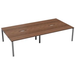 Manutan Edge Four Person Desk Dark Walnut 1200mm, Quantity: Each